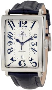 Gevril Men's 5007A Avenue of America Swiss Automatic Handcrafted Blue Leather Watch