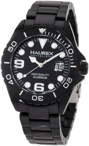 Haurex Italy Men's 7K374UNN Ink Black Aluminum Bracelet Date Watch