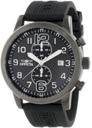 Invicta Men's 11243 Specialty Chronograph Black Carbon Fiber Dial Black Polyurethane Watch