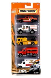 Matchbox C1817 - Bộ 5 xe ô tô cứu hỏa Fire No.9