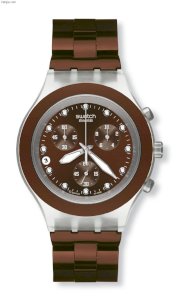Swatch Men's FULL BLOODED SVCK4042AG Brown Stainless-Steel Quartz Watch with Brown Dial