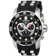 Invicta Men's 6977 Pro Diver Collection Chronograph Black Dial Black Polyurethane Watch