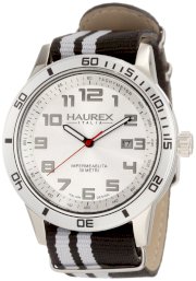 Haurex Italy Men's 1A355USS Premiere Black Canvas Date Watch