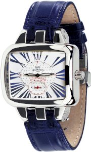 Gio Monaco Women's 218-A Hollywood Rectangular Blue Alligator Leather Watch