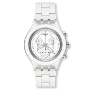 Swatch Men's SVCW4000AG White Aluminum Swiss Quartz Watch with White Dial