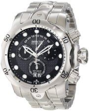 Invicta Men's 1540 Reserve Venom Chronograph Black Carbon Fiber Dial Stainless Steel Watch