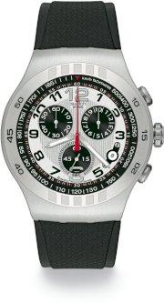 Swatch Men's YOS433 Irony Chrono Silver and Black Dial Watch