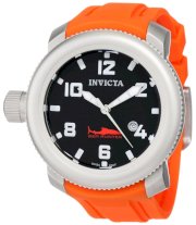 Invicta Men's 1690 Pro Diver Sea Hunter Black Dial Orange Rubber Watchv