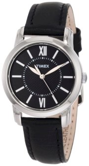 Timex Women's T2N6819J Style Classic Black Leather Strap Watch