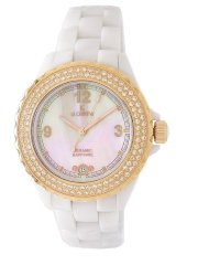 Le Chateau Women's 5810-WHTMOP All Ceramic and Zirconias Condezza LC Collection Watch