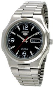 Seiko Mens SNKK59 5 Stainless Steel Black Dial Watch