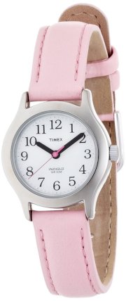 Timex Kids' T79081 My First Timex Pink Leather Strap Watch