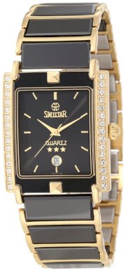 Swistar Men's 2.9573-21M Swiss Quartz Scratch Resistant Ceramic And Stainless Steel Dress Watch