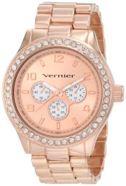 Vernier Women's VNR11088RG Chrono Look Glitz Bracelet Quartz Watch
