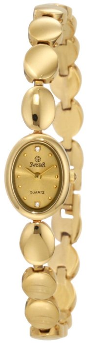 Swistar Women's 4003-1L Swiss Quartz Gold Plated Stainless Steel Dress Watch