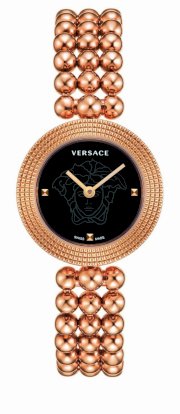 Versace Women's 94Q80D008 S080 Eon Soire Gold IP Black Dial Sapphire Crystal Sphere Stainless Steel bracelet Watch