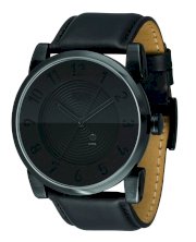Vestal Men's DOP003 Doppler Oversized Matte Black Ion-Plated Case Black Leather Watch
