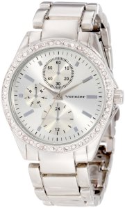 Vernier Women's VNR11090SS Crystal Accent Bracelet Quartz Watch