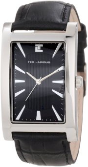 Ted Lapidus Men's 5115301 Black Textured Dial Black Leather Watch