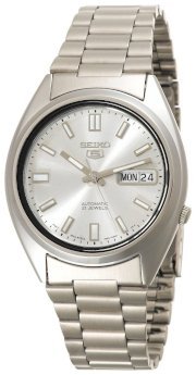 Seiko Men's SNXS73 Seiko 5 Automatic White Dial Stainless-Steel Bracelet Watch