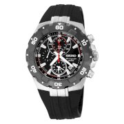 Seiko Men's SNAD61 Sport Alarm Chronograph Black Bezel Urethane Strap Watch