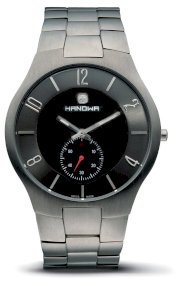 Hanowa Men's 16-5020.15.007 Precision Slim Black Dial Titanium Watch