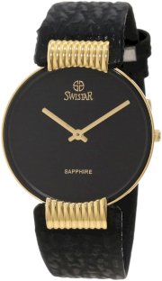 Swistar Unisex 77101-12M Gd Swiss Quartz Gold Plated Stainless Steel Dress Watch