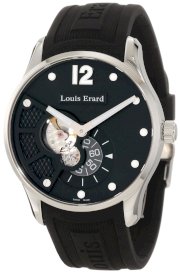 Louis Erard Men's 30208AA02.BDE10 1931 Automatic Luminous Black Dial Black Rubber Watch