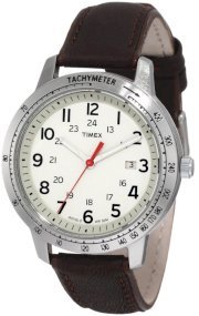 Timex Men's T2N637KW Weekender Sport Cream Dial Brown Strap Watch