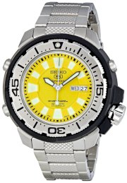 Seiko Men's SKZ251 5 Sports Automatic Yellow Dial Stainless Steel Watch