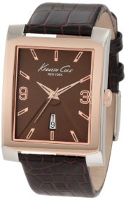 Kenneth Cole New York Men's KC1783 Classic Rose Gold Bezel Rectangle Watch