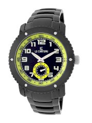 Le Chateau Men's 5412MGUN-BLKandYEL Sports Dinamica Collection Sub-second Hand Gun-metal Watch