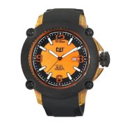 CAT Men's P218120128 Ranger Black Analog Dial and Orange Case with Black Rubber Strap Watch