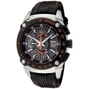 Seiko Men's SPC039P2 Sportura Flyback Chronograph Grey Dial Black Leather Watch