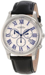 Roamer of Switzerland Men's 530837 41 12 05 Osiris White Dial Black Leather Chronograph Watch