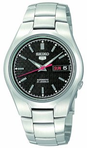 Seiko Men's SNK607 Seiko 5 Automatic Black Dial Stainless-Steel Bracelet Watch