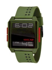  Vestal Men's DIG014 Digichord Army Green Ultra Thin Digital Watch