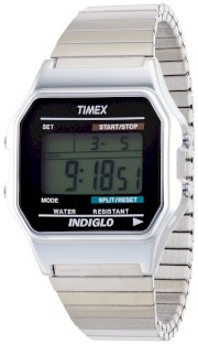 Timex Men's T78587 Classic Digital Silver-Tone Expansion Band Watch