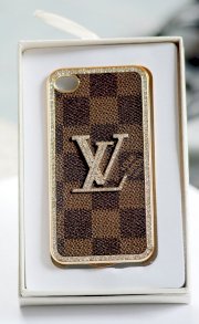Ốp lưng iPhone 4/4S LV (Louis Vuitton) da đính đá North 6190