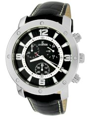Le Chateau Men's GU353JS-BLK Sports Dinamica Collection Chronograph Leather Band Watch