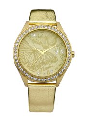 Morgan Women's M1064GSS Stainless Steel IPG Floral Dial Gold Watch