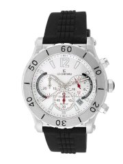 Le Chateau Men's 5439m-sil Sport Dinamica Chronograph Stainless Steel Rubber Band Watch