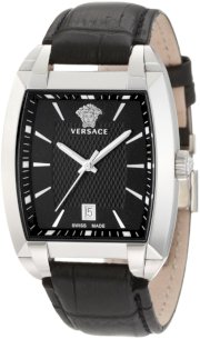 Versace Men's WLQ99D008 S009 Character Tonneau Black Dial Watch