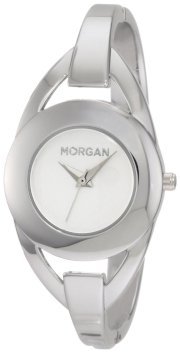 Morgan Women's M1086S Silver-Tone White Dial Bangle Watch