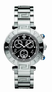 Versace Women's 68C99D009 S099 Reve Chrono Black Matte Dial Sapphire Crystal Chronograph Date Stainless Steel Watch
