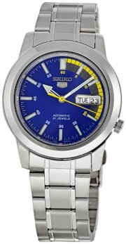 Seiko Men's SNKK27 Seiko 5 Automatic Blue Dial Stainless-Steel Bracelet Watch