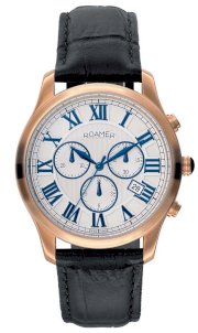Roamer of Switzerland Men's 530837 49 12 05 Osiris Rose Gold IP Brown Leather Chronograph Watch