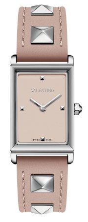 Valentino Women's V59SBQ9997S111 Rockstud Rectangular PInk Leather Watch