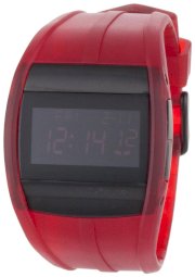 Vestal Men's CRU017 Crusader Red Digital Translucent Red Polyurethane Surf Watch