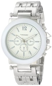 Vernier Women's VNR2364SS Enamel Look Bracelet Quartz Watch